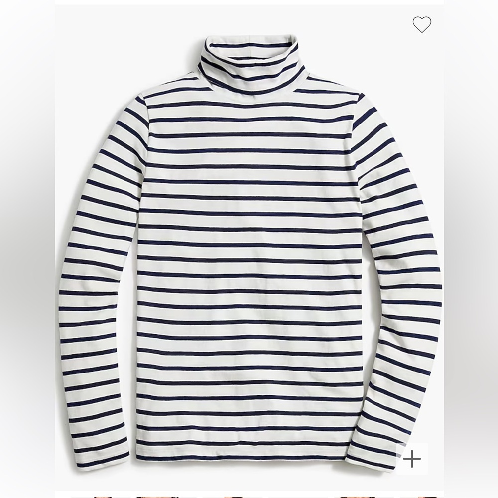 ⚓️ J CREW Navy Striped Tissue Turtleneck {NWT} - Picture 3 of 7